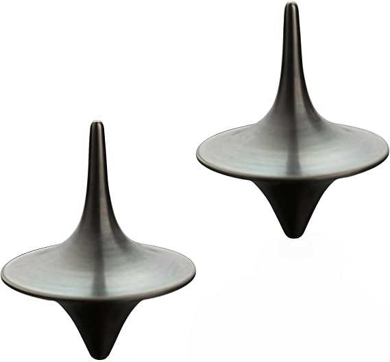 2Pcs Accurate Spinning Top, Portable Precision Metal Spinner, Exquisite Perfect Balance Desktop Gyro, Vintage Totem Zinc Alloy Spinning Top