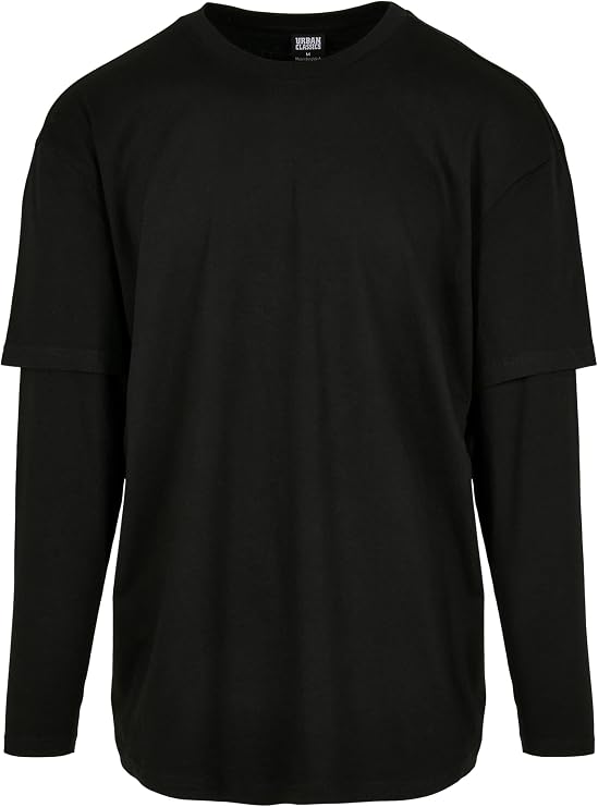 Urban Classics Men's Oversized Shaped Double Layer Ls Tee T-Shirt