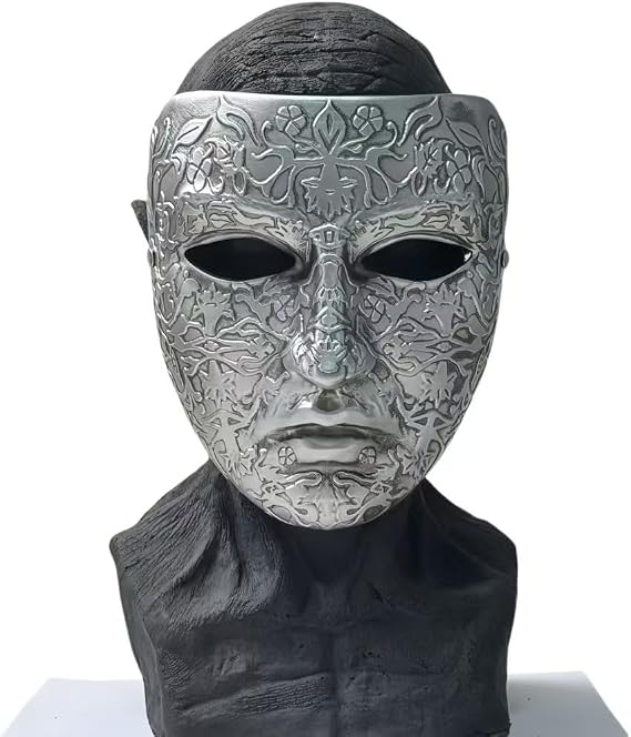Decorative Silver Baldwin IV Masquerade Mask, Ornate Floral Design, Resin Costume Accessory,2 styles to choose from