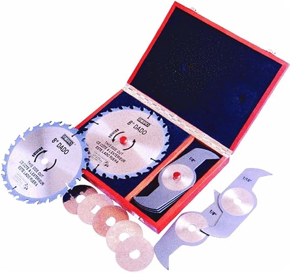 MIBRO 416371 Stacking Carbid Tipped Circular Dado Blade Set, 8in., 12 Pieces