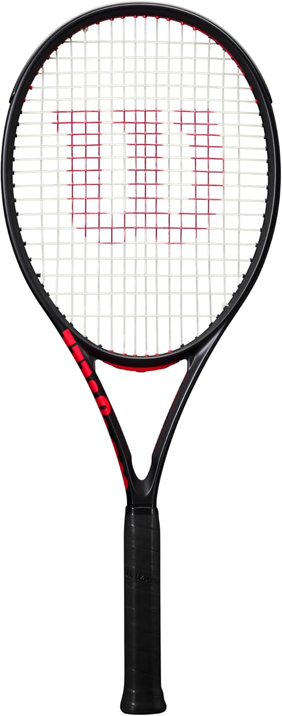 Wilson Clash 100 Pro V3 Strung Adult Performance Tennis Racket - Grip Size 3-4 3/8", Strung with Sensation 16 Natural at Mid Range Tension