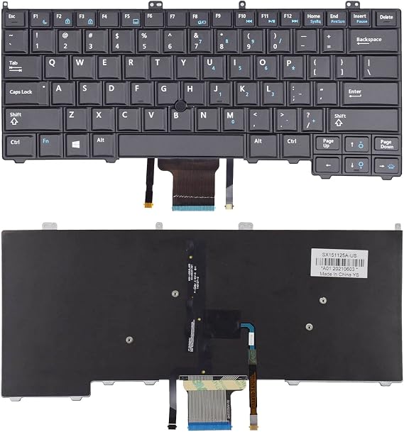 Backlit Keyboard Replacement with Pointer and Backit Compatible with Dell Latitude 14 7000 E7440 E7240 E7420 Series Black US Layout