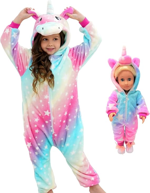 CHETOSHO Unicorn Hooded Onesie Girls Halloween One Piece Kids Costume