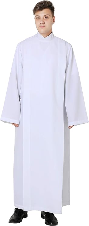 IvyRobes Front Wrap White Clergy ALB Church Worship ALB Garment