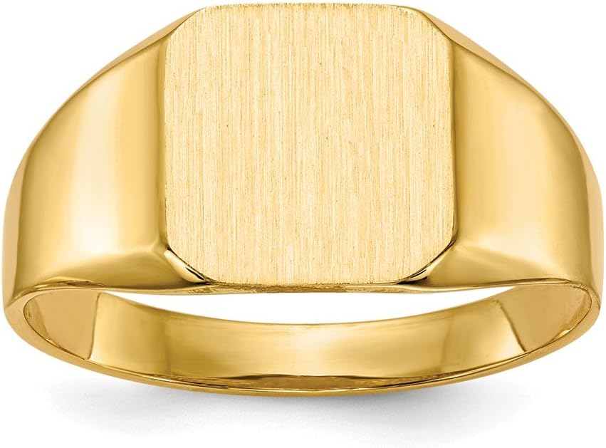 Solid 14K Yellow Gold Mens Signet Ring