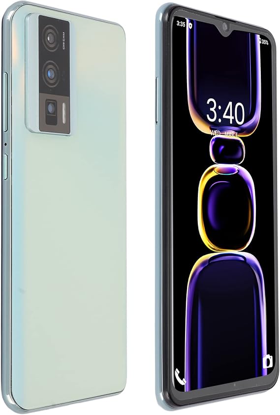 K60 6.53" 4G Android 12 Smartphone, 8 Core 6GB 128GB Unlocked Phone, Support 16MP 32MP, 128GB, 4500mAh Face Unlocked Phone Green