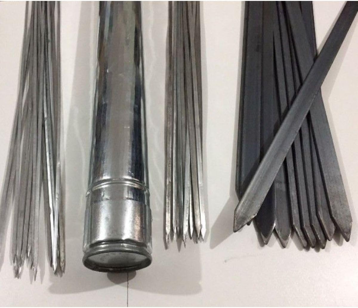 Mobilreyon - Mangal Seti 60Cm - 10 Adana Kebap Şiş Silme Demir, 10 Ciğer, 10 Kuşbaşı,1 Şiş Kabı