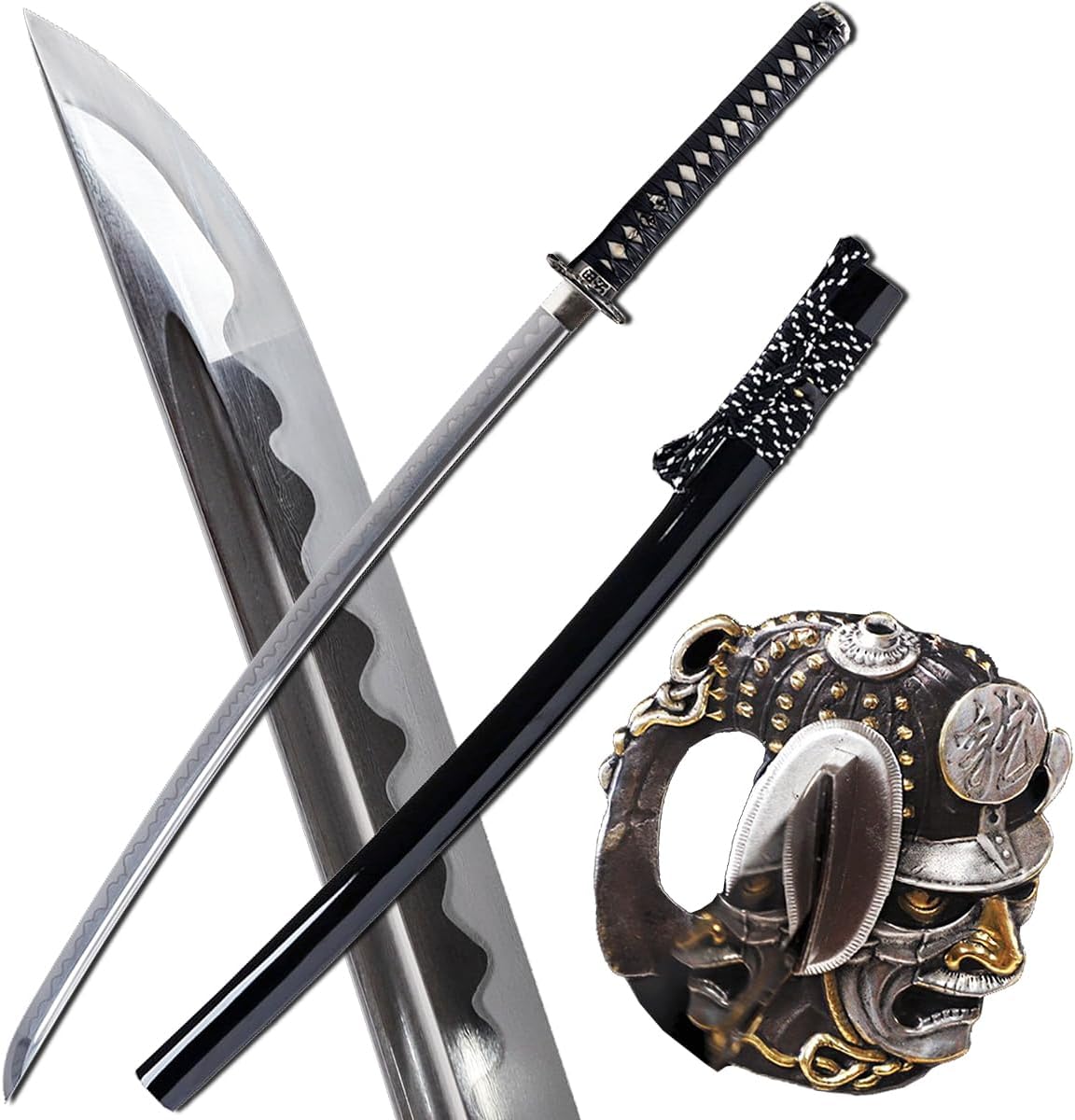 Handmade Katana Sword 41 Inches Fully Hand Forged Damascus Folded Steel Japanese Samurai Sword Full Tang Real Sharp Blade