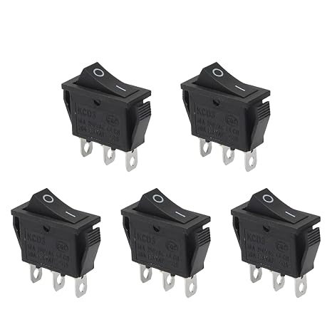 5Pcs ON/Off Boat Rocker Switch, 2 Position 3 Pin Snap-in Toggle Switch