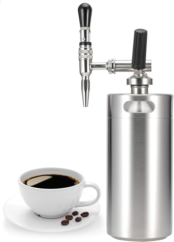 Stainless Steel Home Brew Nitrogen Infusion Coffee Keg System,Nitro Cold Brew Coffee Maker, Nitrogen Gas System Coffee Dispenser Kit(3.6L), cold brew coffee maker nitro toddy iced nitro coffee m