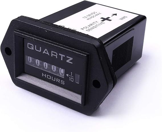 ATOPLEE Mechanical Hour Meter 12v to 36v Truck Tractor Diesel Outboard Engine Hour Meter Rectangular