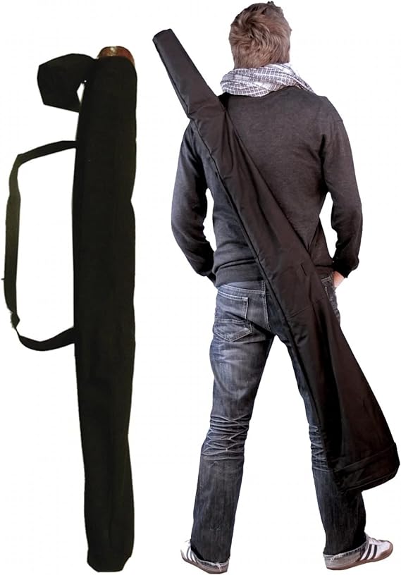 Bag Black or Ikat for Didgeridoo or rain stick 51" 59" 69" (51 Inch, Black canvas)