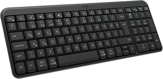 Logitech K250 Kablosuz Tam Boyutlu Kompakt Bluetooth Türkçe Q Klavye, Siyah
