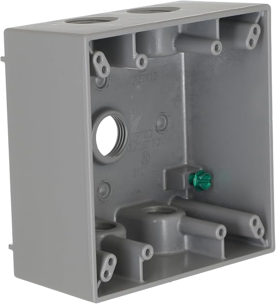 Hubbell-Bell 5337-0 Infrared brooder Weatherproof Box, 2 Gang, 31 Cu-in X 4-9/16 in L X 4-1/2 in W, 5-1/2-Inch