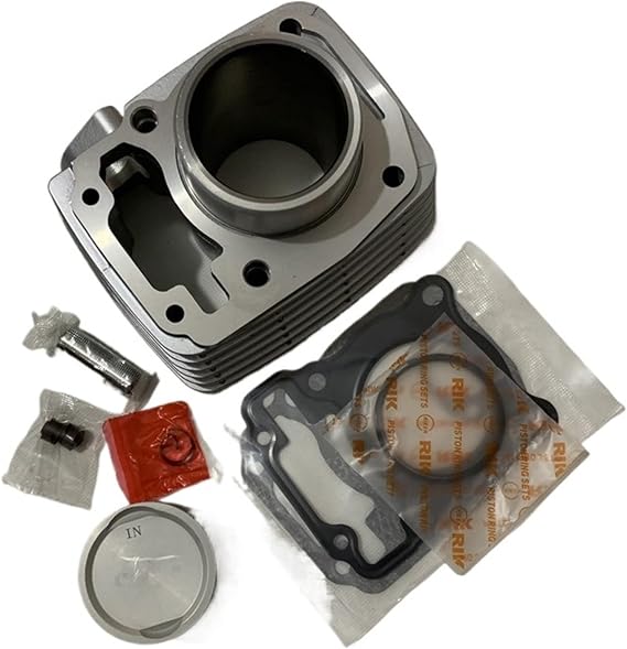 Motorcycle Accessories Set Cylinder SDH150-15-19-21 CBX150 Cylinder Block Piston Ring Upper and Lower Gaskets(Silver)