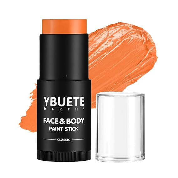 YBUETE Orange Oil Based Face Body Paint Stick for Halloween Cosplay Makeup