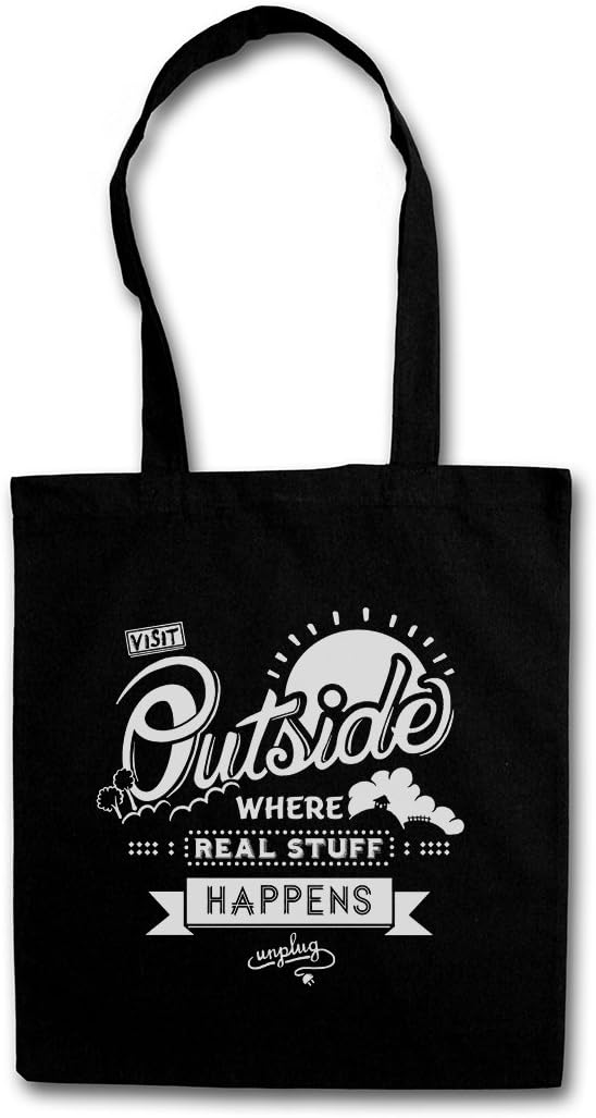 Urban Backwoods Visit Outside Nerd Shopper Reusable Hipster Shopping Cotton Bag