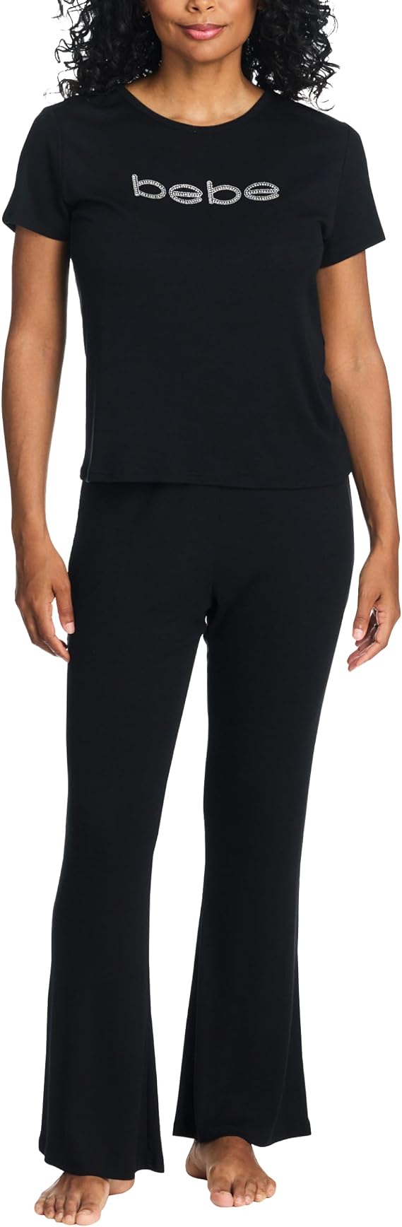 bebe Women's Short Sleeve Pajama Set, Soft Lounge Sleepwear