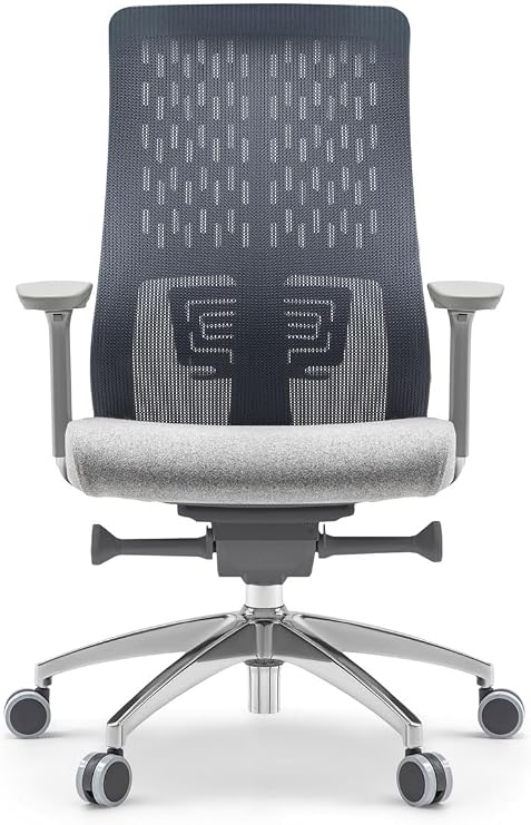 Ivo Office Flexo Pro Ofis Çalışma Oyuncu Sandalyesi Şef Gri Kumaş Ergonomik 3D Kolçak Ayarlanabilir Bel Desteği