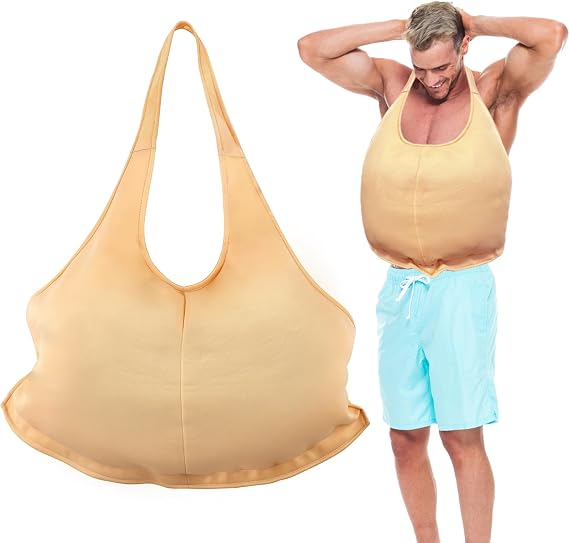 Haawooky Fake Padded Belly,Fat Suit,Santa Claus Suit,Unisex Stuffed Santa Belly Costume Dress Up Accessory for Christmas Halloween Cosplay