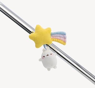 NICI MagNICI Shooting Star with MOLANG 5 cm - White - Cuddly Toy with Magnet - Plush Toy Sticks to Metal Surfaces, Magnetic Boards and Bag Hangers as Travel Companion - Great Gift Idea | 62213