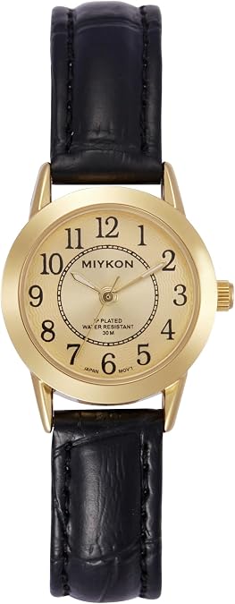 Miykon Womens Dainty Dress Watch, Vegan Leather Strap, Water Resistant