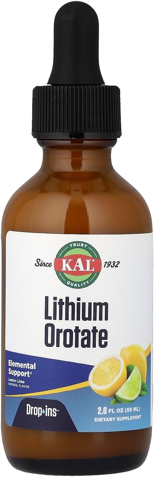Lithium Orotate Drops, Lemon Lime, 2 fl oz (59 ml), KAL