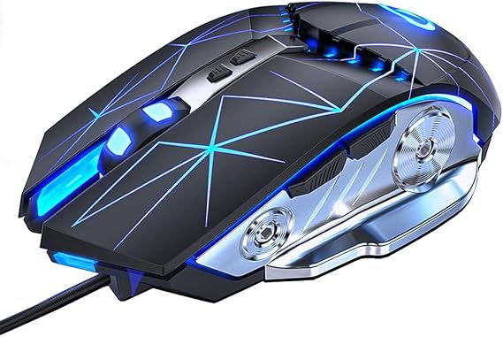 Gaming Mouse Wired USB External Mice RGB Multi Colour Silent RGB Mechanical Game Mouse with Light 3200 dpi 7 Buttons for Computer Desktop Laptop PC MAC