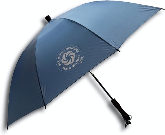 Six Moon Designs Rainwalker SUL - 5.5 oz Ultralight Hiking Umbrella - 10D SilNylon Waterproof Canopy - Carbon Fiber Frame - 37" Coverage for Backpacking and Thru-Hiking - Maximum Airflow Rain Shield