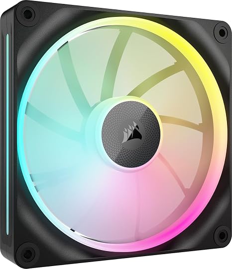 CORSAIR iCUE Link LX140 RGB 140mm PWM Fan Single Pack Dual Light Loops Requires iCUE Link System Hub (Sold Separately) CORSAIR AirGuide Technology Black