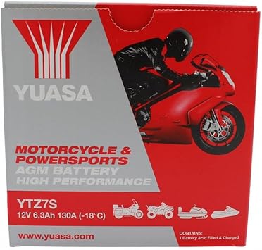Yuasa YUAM727ZS YTZ7S Factory Activated YTZ High Performance AGM Battery