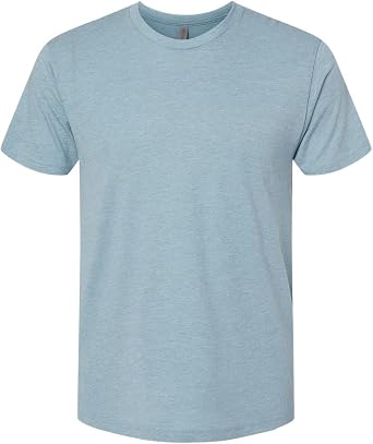 LogoUp Next Level 6010 Mens Tri-Blend Crew Tee Vintage Stonewash Denim Large