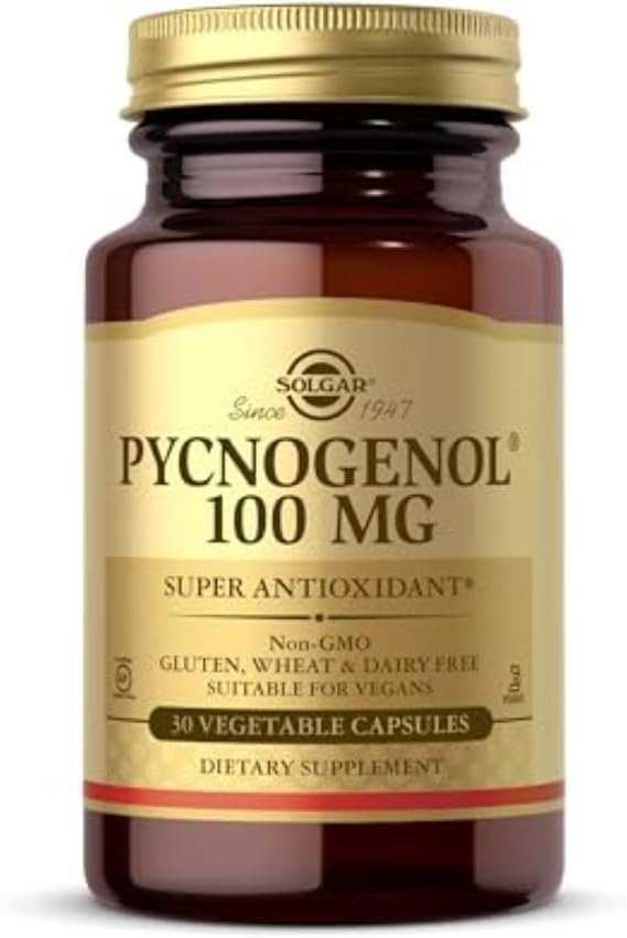 Solgar Pycnogenol 100 mg, 30 Vegetable Capsules - Antioxidant Protection | Healthy Leg & Vein Support, Non-GMO, Vegan, Gluten Free, Dairy Free, Kosher - 30 Servings