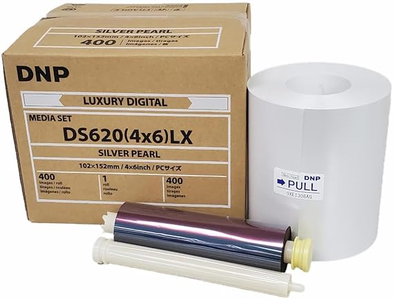 DNP DS620A Printer Luxury Media, 4x6" Silver Pearl Roll, 400 Prints