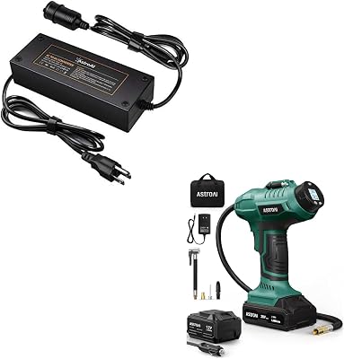 AstroAI Cordless Tire Inflator and AC to DC Converter 10A120W7.78FT110V to12V Converter