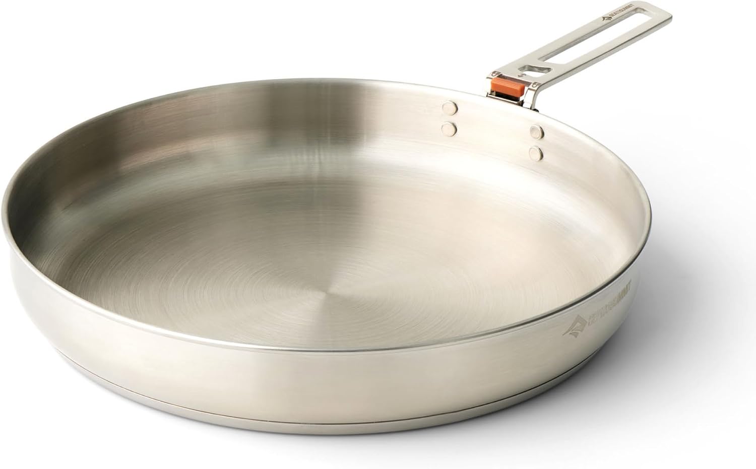 Sea to Summit - Detour Stainless Steel Pan - 1 to 2 People - 25cm Camping Frying Pan - Click-Safe Removable Handle - Induction Cooktop Compatible - Stainless Steel Camping Cookware - 917g