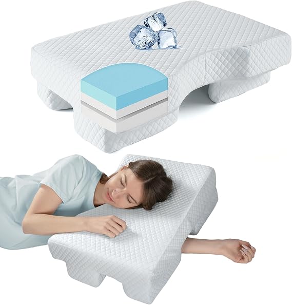 Side Sleeper Pillow with Arm Hole Adjustable Arm Pillow for Pain Relief