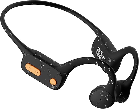 Tayogo Swimming Headphones, Bone Conduction Open-Ear Headphones for Swimming, 32GB MP3 Player & Bluetooth 5.4, Underwater Swimming Headphones, Earbuds Underwater for Running Cycling Workout (Black)
