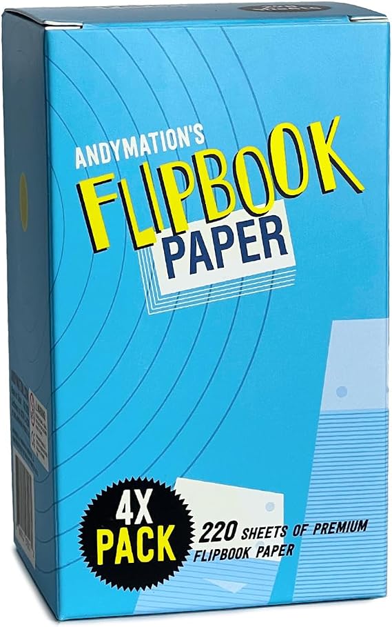 Andymation 4X Paper Pack, Refill Paper Sheets for All Andymation Flipbook Kits, Premium pre-drilled Sheets for Perfect Registration, Snap Screws, Enough for 4 Flipbooks.
