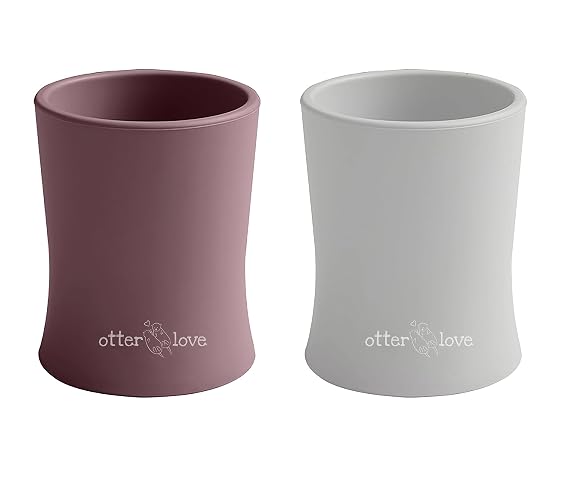otterlove Silicone Baby & Toddler Training Cup - Pediatric OT Approved - 100% Platinum Pure LFGB Silicone - Unbreakable - Plastic Free - Tiny Cup Perfect for Baby Led Weaning