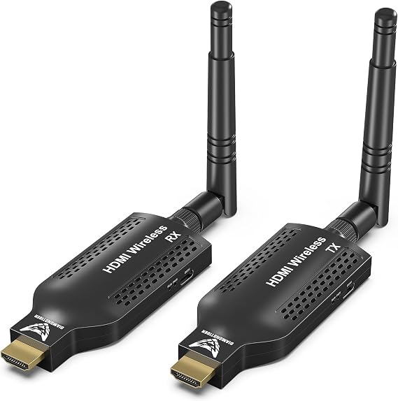 Wireless HDMI Transmitter and Receiver 4K Extender Kit | 4K Decoding 1080P@60Hz Output, 500ft Long Range, 2.4G/5.8G Dual Band, Plug & Play, Supports Up to 1 TX to 4 RXs