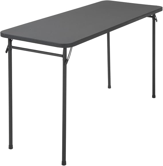 COSCO Products 20" x 48" Resin Top Folding Table, Black