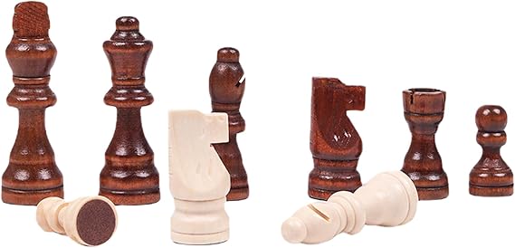 32-Piece Staunton Chess Set - Tournament Standard Wooden Chess Pieces (No Board Included), Portable Professional Chessmen for Club/Home/Travel