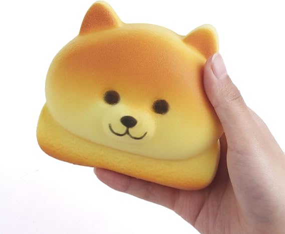 Anboor Bread Squishies Toy, Slow Rising Cute Shiba Inu Food Shaped Squishies, Soft Squeeze Scented Stress Relief Toys for Adults Kids, Cute Squishy for Shiba Lovers Office Gift