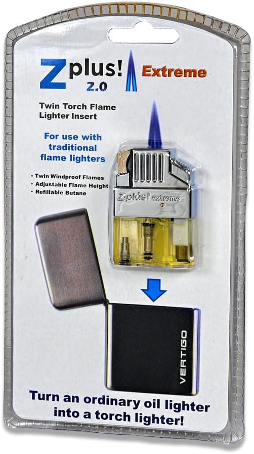 Z-plus 2.0 Extreme Butane Torch Twin Flame Insert for Petrol Fuel/fluid Lighters