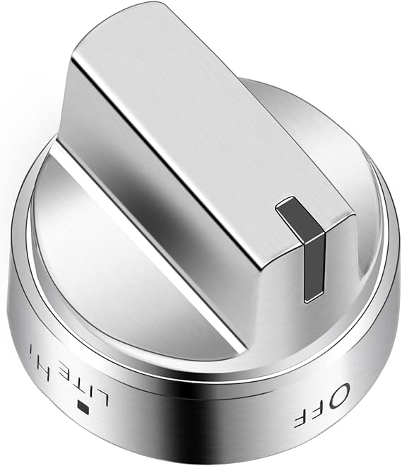 AMI PARTS Stainless Steel WB03X24818 Gas Stove Knob Replacement