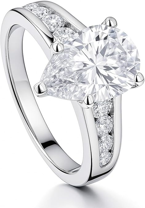 BERRICLE Sterling Silver CZ Solitaire Wedding Engagement Ring Set for Women, Stackable Cubic Zirconia Ring - Emerald, Marquise, Oval, Pear, Round Cut