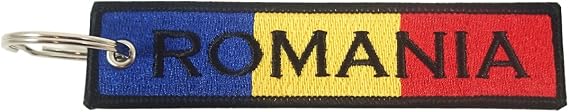 Luso Romania Flag Key Chain, 100% Embroidered