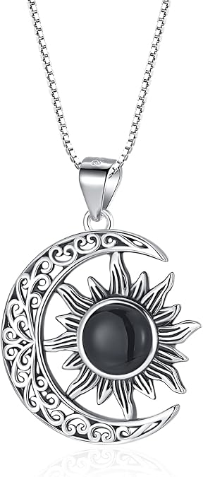 925 Sterling Silver Sun and Moon/Dragonfly/Necklace Jewelry | Pendant with Celtic Knot or Sun & Moon Design, Hypoallergenic, Adjustable Chain, Gift for Birthday & Anniversary