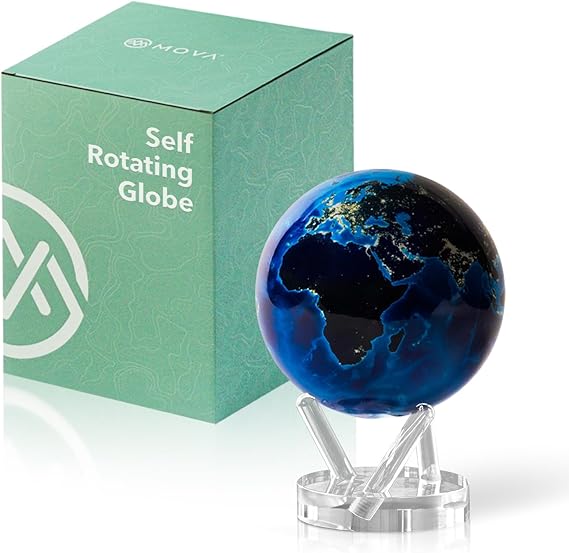 MOVA Self Rotating Globe, Earth at Night Signature (6")